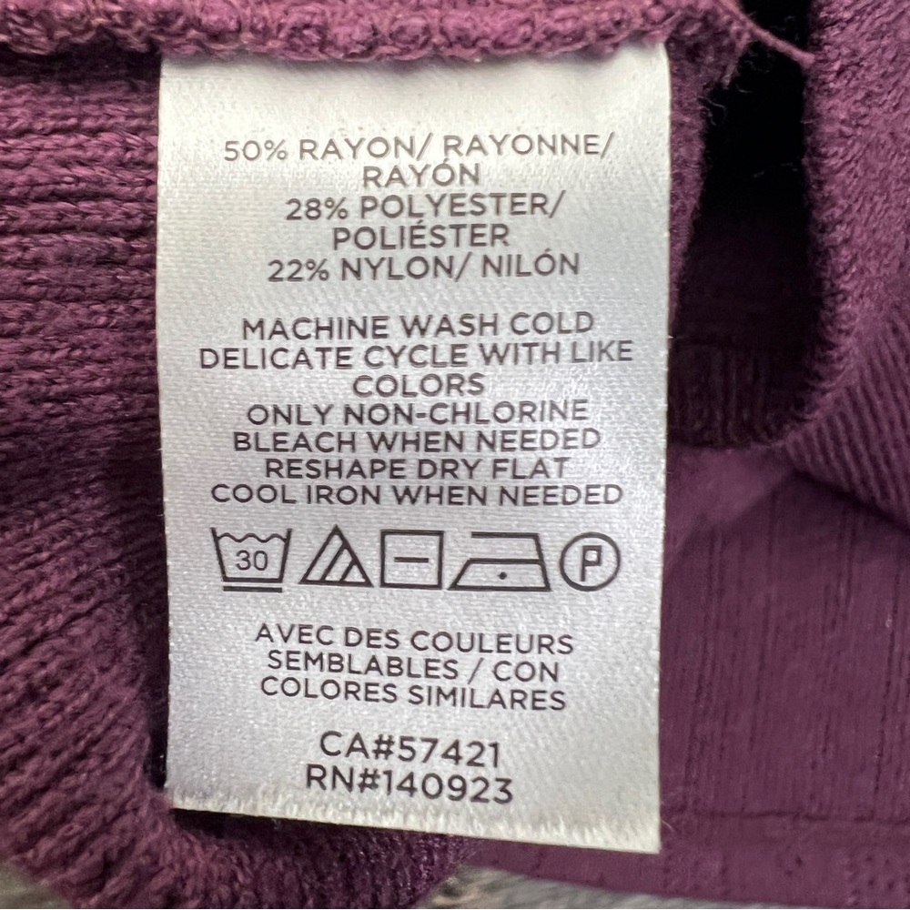Loft purple boat neck long sleeve knit top size medium M B47 - Picture 4 of 5